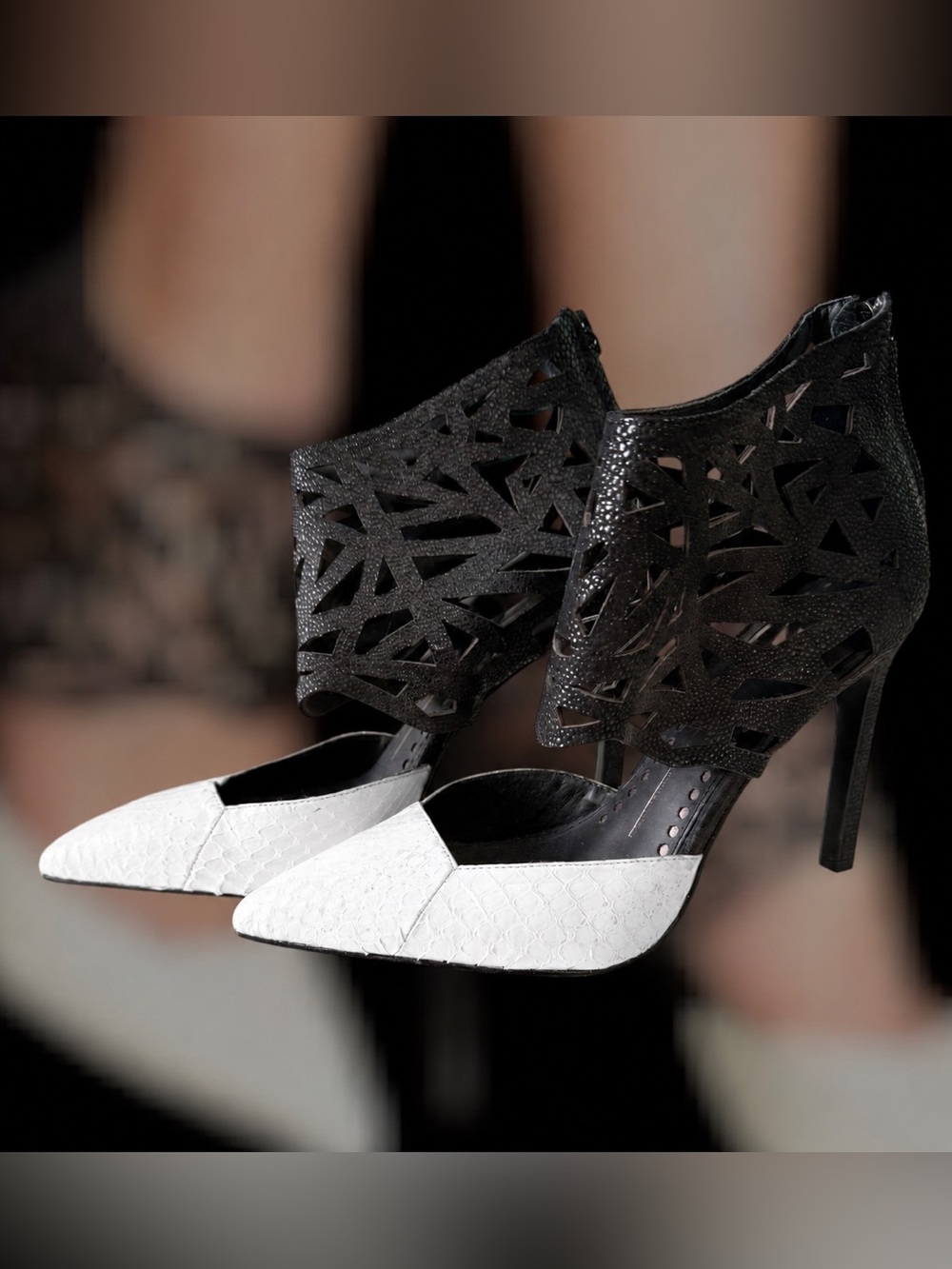 Dolce Vita Kadyn Black & White Cutout Heels | Size 8